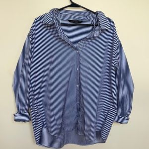 Striped button down top